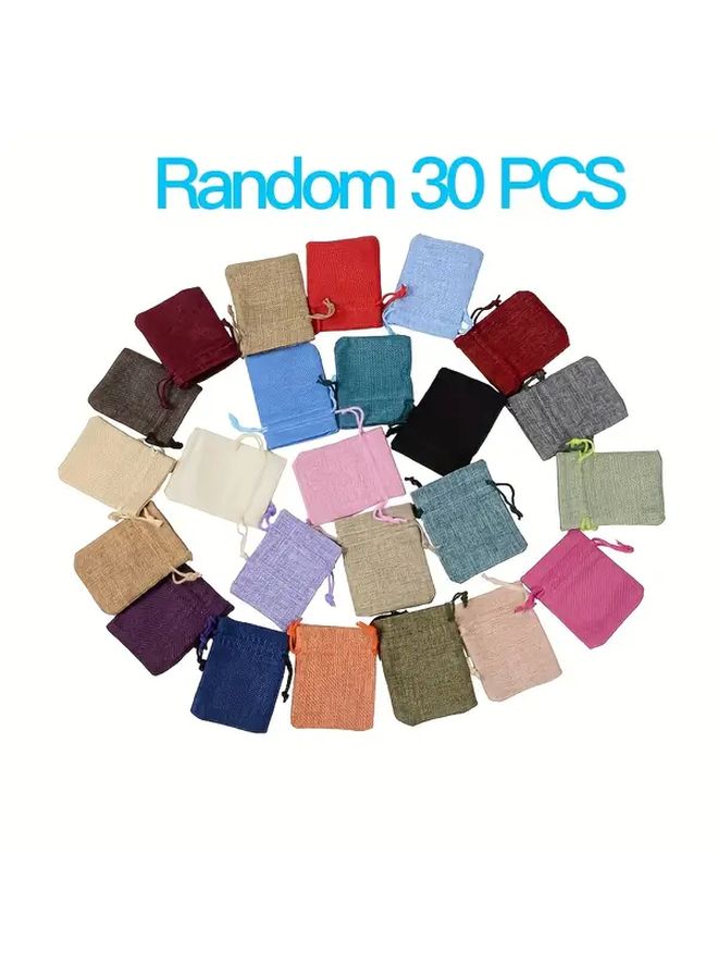 30PCS Burlap Drawstring Gift Bags 3.56x4.74 Inch Reusable Storage For Wedding Party - Image 2